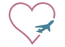 Stickdatei - Herz Flugzeug